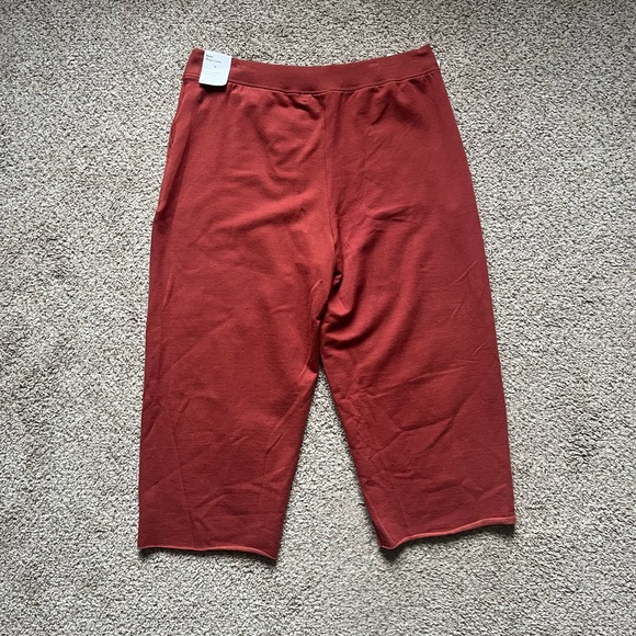 Nike Yoga Luxe Cropped Fleece Pants Rust Red Women’s Size Large - Picture 6 of 7